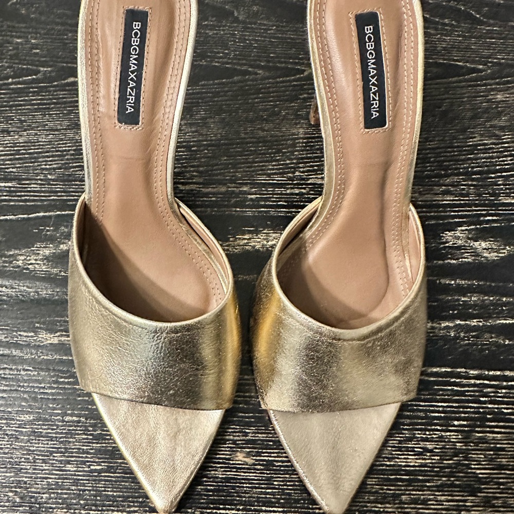 BCBGMaxAzria Metallic Gold Heels